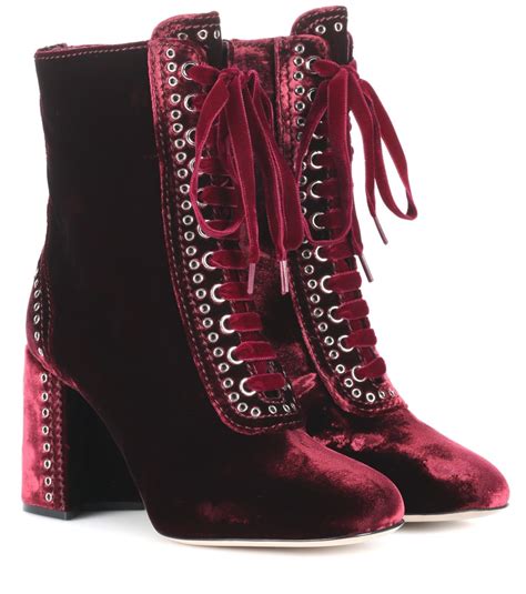 miu miu velvet booties